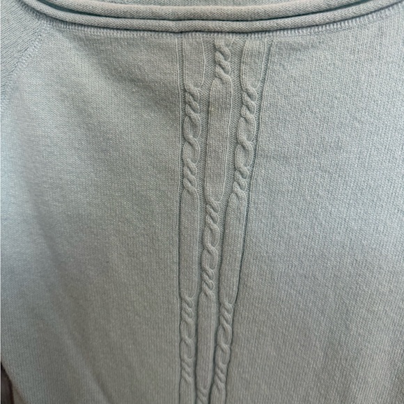 Hollister Y2K Ballet Neck Soft Knit Top Size M Cable Knit soft teal blue sweater - Picture 4 of 6